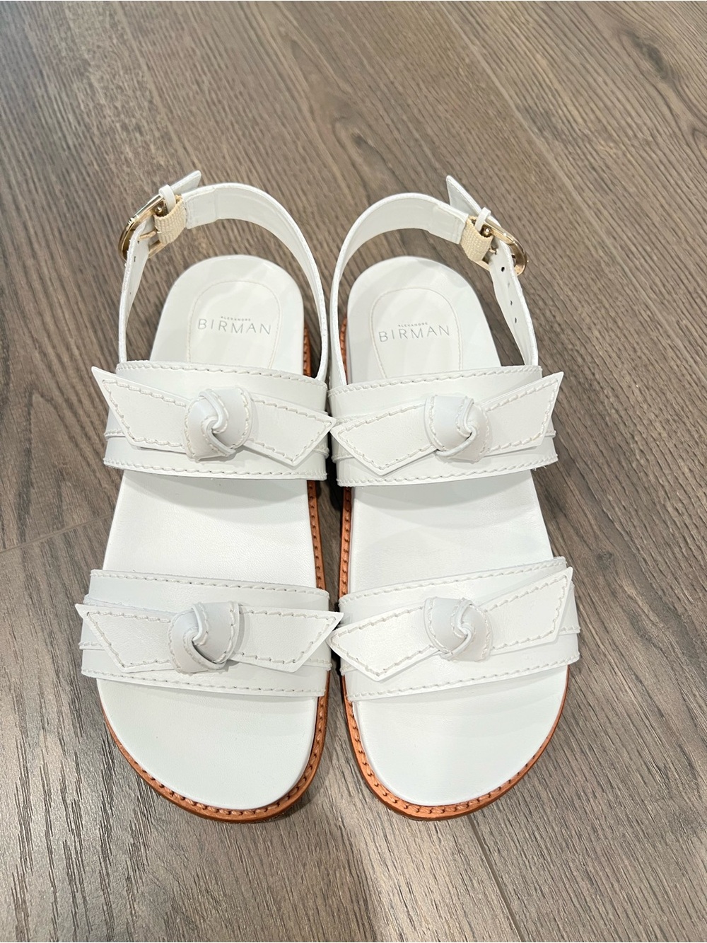 Alexandre Birman White Leather Knotted Strap Sandals
